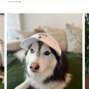 Lola Hemp White Dog adjustable Cap with Embroidered Floral Design🐶🐶
